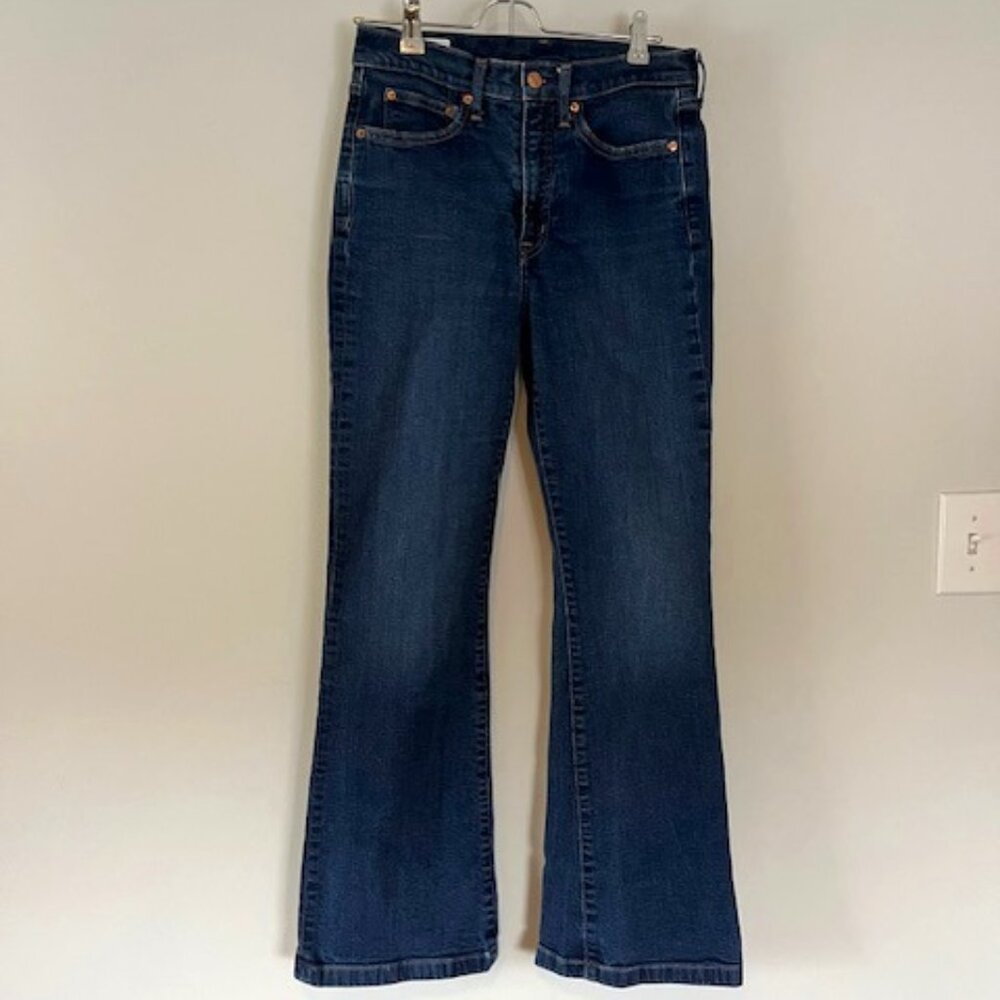 Gap 70's Flare High Rise Jeans, Size 28/6R, Dark Wash